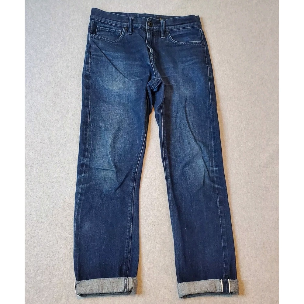Roark Selvedge Jeans Men's Size 30x28 Straight Fit HWY 128 Denim Blue Med Wash
